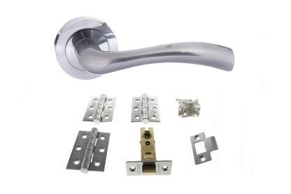 Atlantic Texas Door Pack Bundle (2.5" Latch, 3"x2" Hingesx3) - Satin Chrome