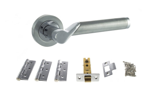 Atlantic Hawaii Door Pack Bundle (2.5" Latch, 3"x2" Hingesx3) - Satin Chrome/Polished Chrome