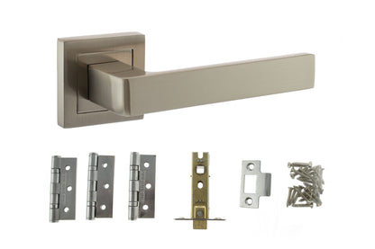 Atlantic Montana Door Pack Bundle (3" Latch, 3"x2" Hingesx3) - Satin Nickel