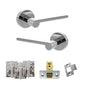 Senza Pari Darrio Door Handle Pack (Latch Set - 3" CE Latch, 4" Fire Rated Hinges x3) - Polished Chrome - Default
