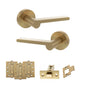 Senza Pari Darrio Door Handle Pack (Latch Set - 3" CE Latch, 4" Fire Rated Hinges x3) - Satin Brass - Default
