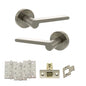 Senza Pari Darrio Door Handle Pack (Latch Set - 3" CE Latch, 4" Fire Rated Hinges x3) - Satin Nickel - Default