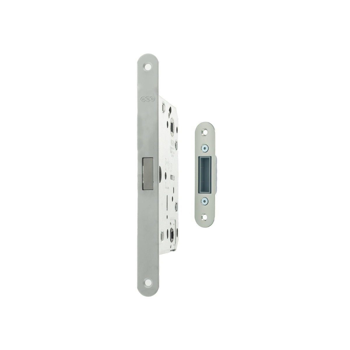 AGB Polaris 2XT Magnetic Bathroom Lock 50mm backset - Satin Chrome