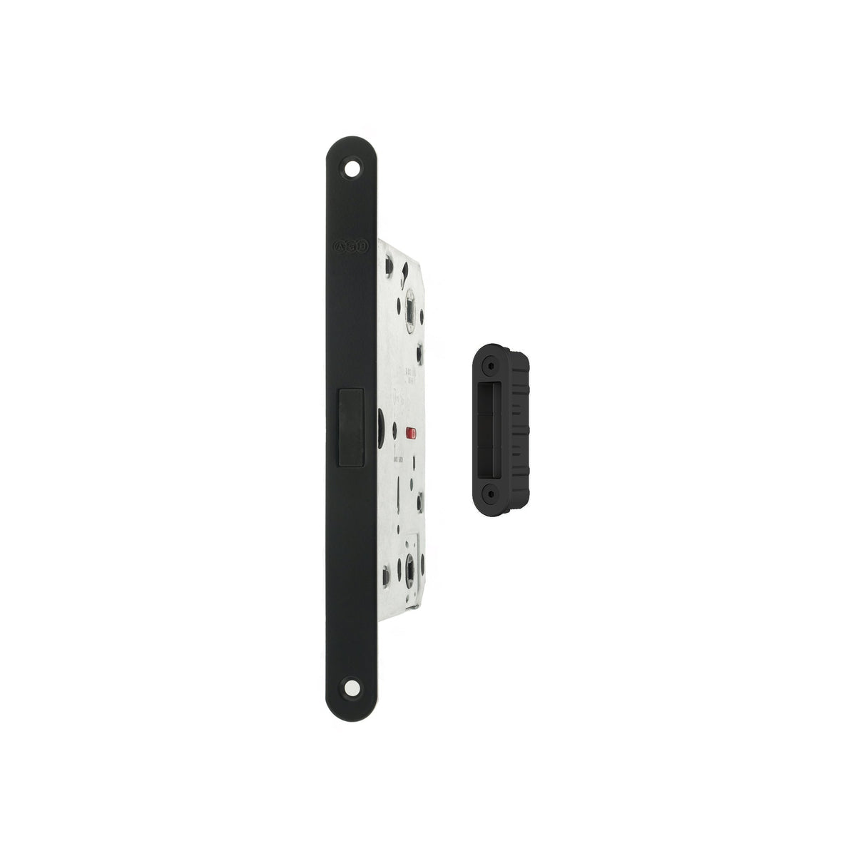 AGB Polaris 2XT Magnetic Bathroom Lock 60mm backset with strike plates for ALU doors - Matt Black