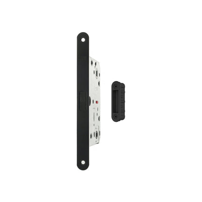 AGB Polaris 2XT Magnetic Bathroom Lock 60mm backset with strike plates for ALU doors - Matt Black