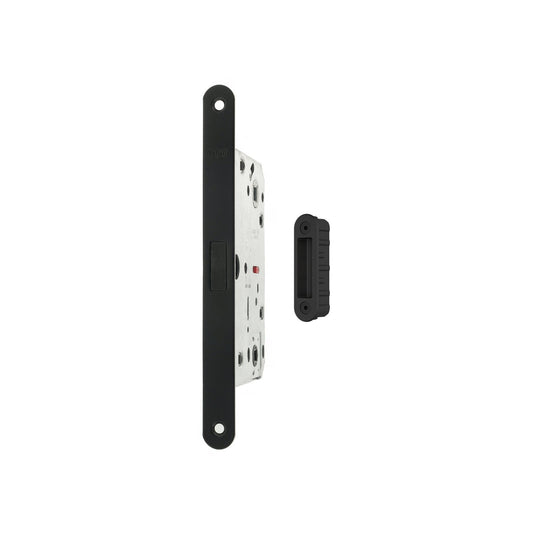 AGB Polaris 2XT Magnetic Bathroom Lock 60mm backset with strike plates for ALU doors - Matt Black