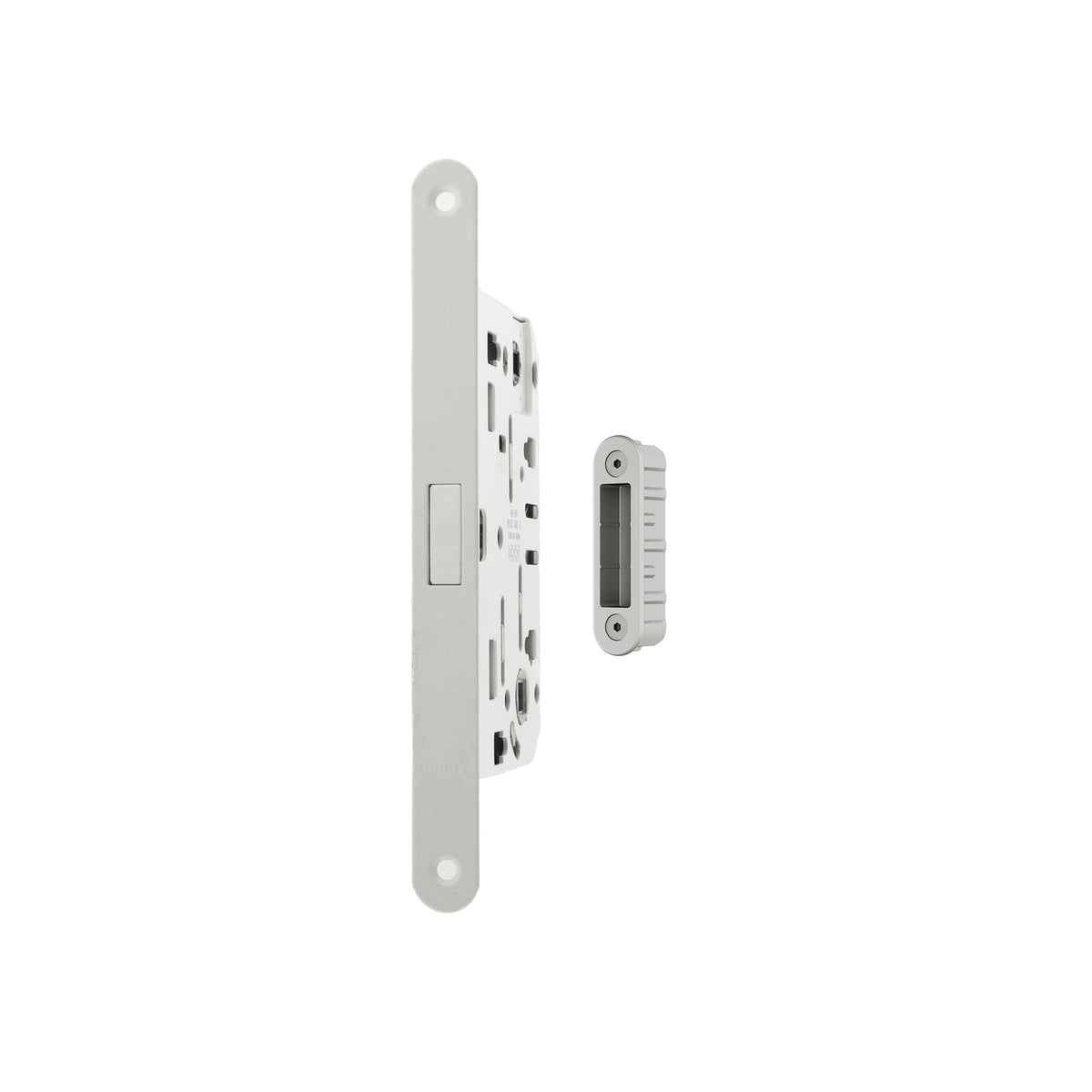 AGB Polaris 2XT Magnetic Bathroom Lock 60mm backset with strike plates for ALU doors - White