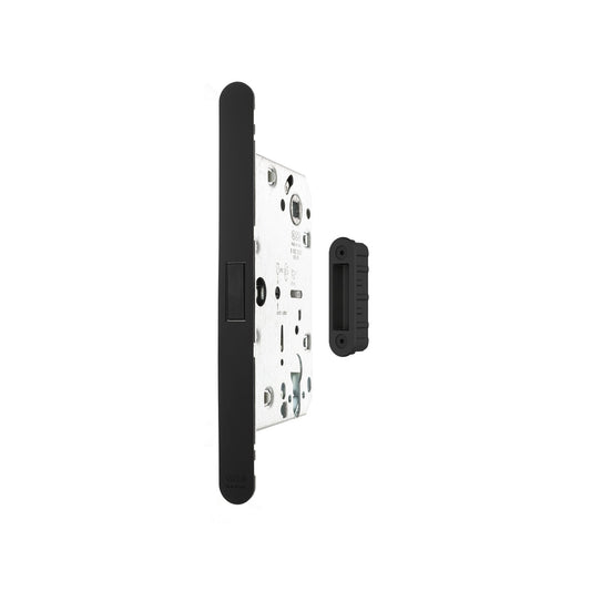 AGB Revolution XT Magnetic Euro Profile Sashlock 60mm backset with strike plates for ALU doors - Matt Black