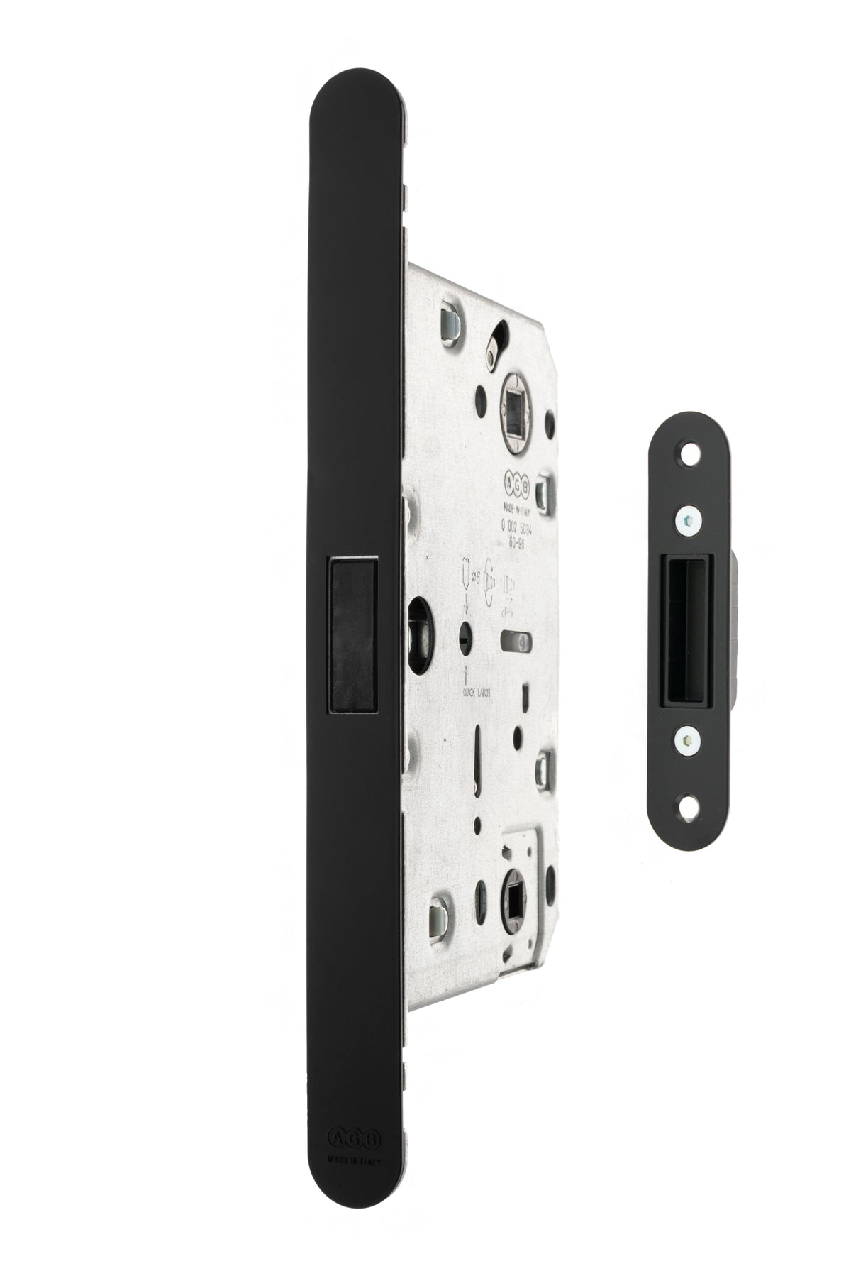 AGB Revolution XT Magnetic Bathroom Lock - Matt Black - 60mm backset