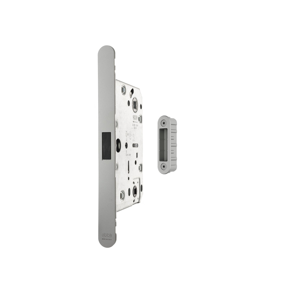 AGB Revolution XT Magnetic Bathroom Lock 60mm backset with strike plates for ALU doors