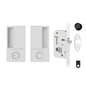 AGB Wave Flush Pocket Door Handle & Bathroom Lock - White - Default