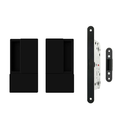 AGB Wave Flush Door Handle & Latch - Matt Black - Default