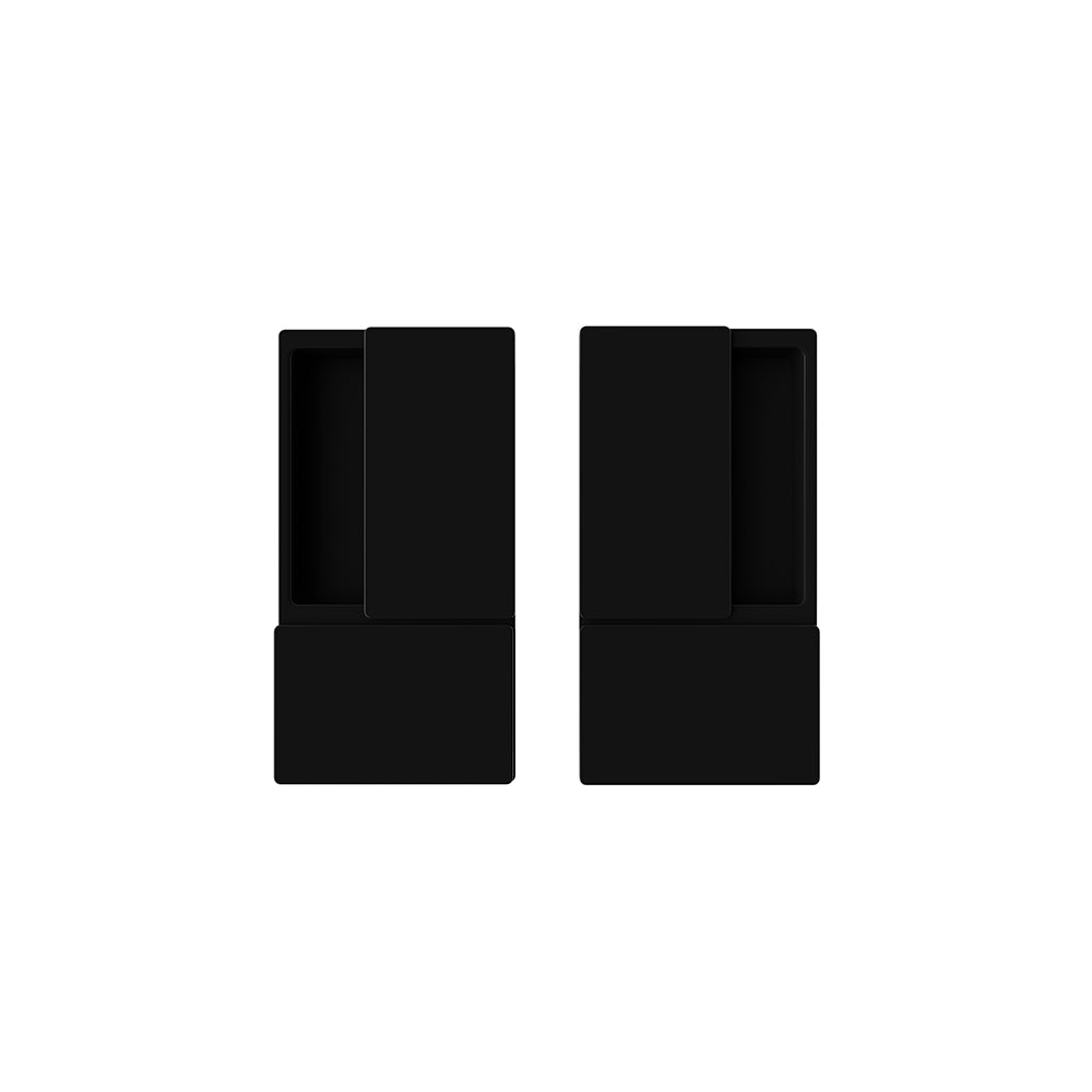 AGB Wave Flush Pocket Door Handle - Matt Black - Default