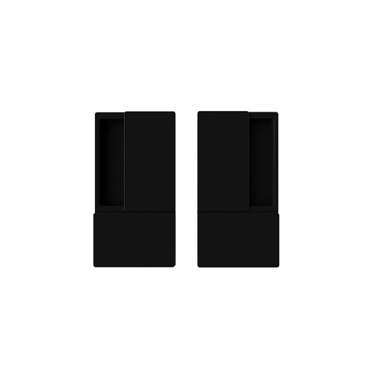 AGB Wave Flush Pocket Door Handle - Matt Black - Default
