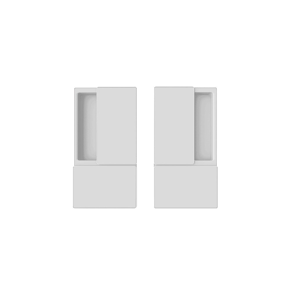 AGB Wave Flush Pocket Door Handle - White - Default