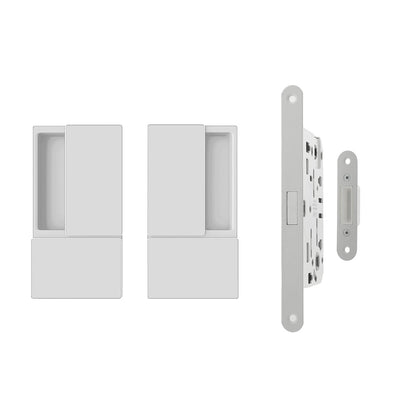 AGB Wave Flush Door Handle & Latch - White - Default