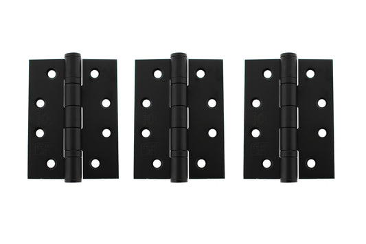 Atlantic Ball Bearing Hinges Grade 13 Fire Rated 4" x 3" x 3mm - Matt Black - 4" x 3" x 3mm