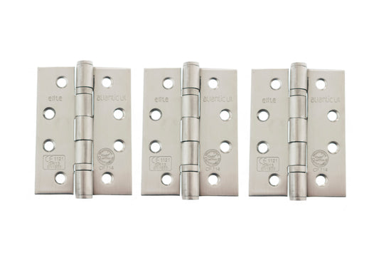 Atlantic Ball Bearing Hinges Grade 13 Fire Rated 4" X 3" X 3mm - Satin Stainless Steel - 4" x 3" x 3mm