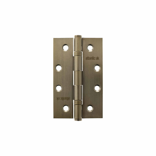 Atlantic Slim Knuckle Ball Bearing Hinges 4" x 2.5" x 2.5mm - Antique Brass