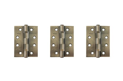 Atlantic Ball Bearing Hinges Grade 11 Fire Rated 4" x 3" x 2.5mm - Antique Brass - 4" x 3" x 2.5mm