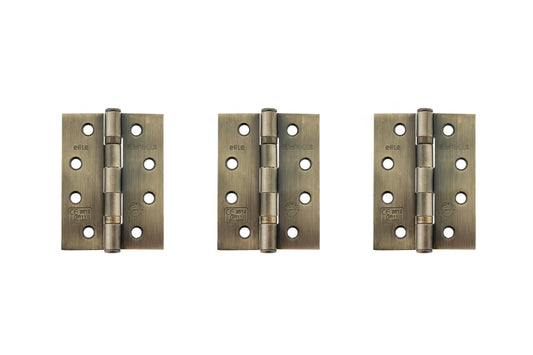 Atlantic Ball Bearing Hinges Grade 11 Fire Rated 4" x 3" x 2.5mm - Antique Brass - 4" x 3" x 2.5mm