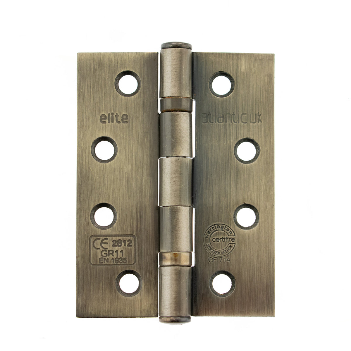 Atlantic Ball Bearing Hinges Grade 11 Fire Rated - Antique Brass - 4" x 3" x 2.5mm