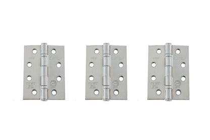 Atlantic Ball Bearing Hinges Grade 11 Fire Rated 4" x 3" x 2.5mm - Polished Chrome - 4" x 3" x 2.5mm