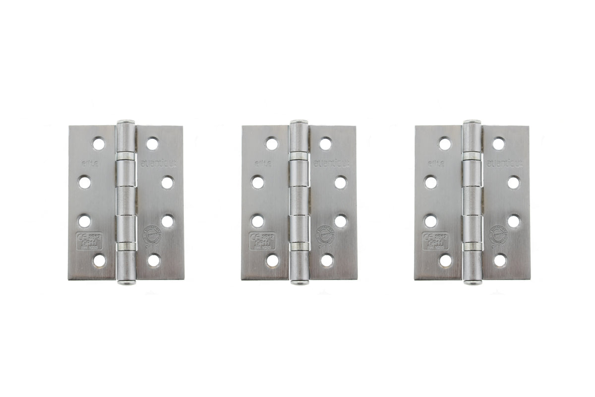 Atlantic Ball Bearing Hinges Grade 11 Fire Rated 4" x 3" x 2.5mm - Satin Chrome - 4" x 3" x 2.5mm