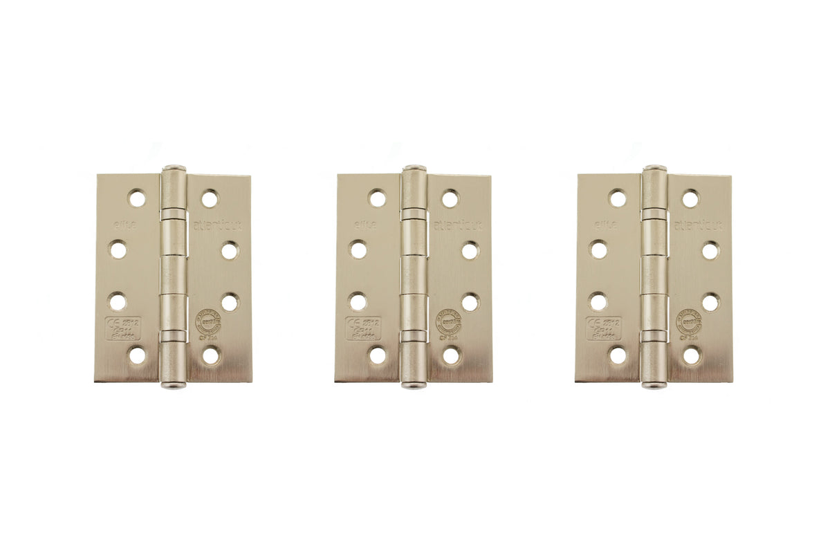 Atlantic Ball Bearing Hinges Grade 11 Fire Rated 4" x 3" x 2.5mm - Satin Nickel - 4" x 3" x 2.5mm
