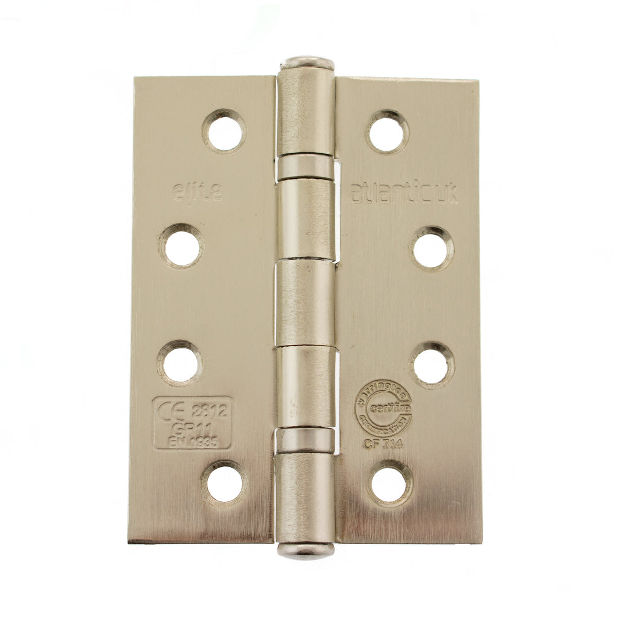 Atlantic Ball Bearing Hinges Grade 11 Fire Rated - Satin Nickel - 4" x 3" x 2.5mm