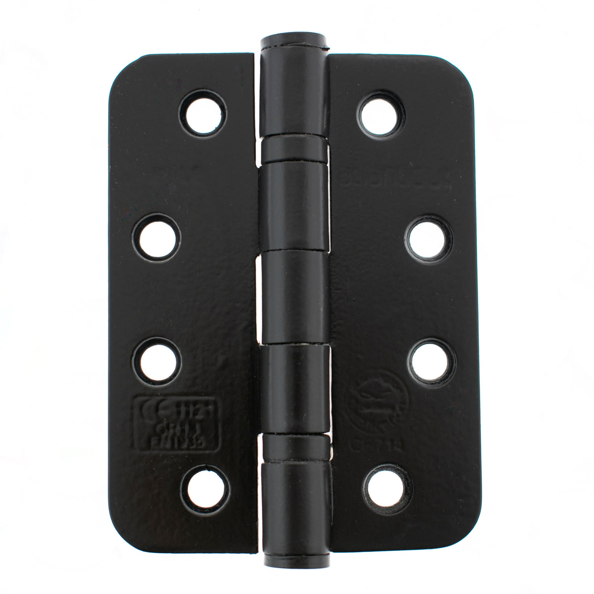 Atlantic Radius Corner Ball Bearing Hinges - Matt Black - 4" x 3" x 3mm