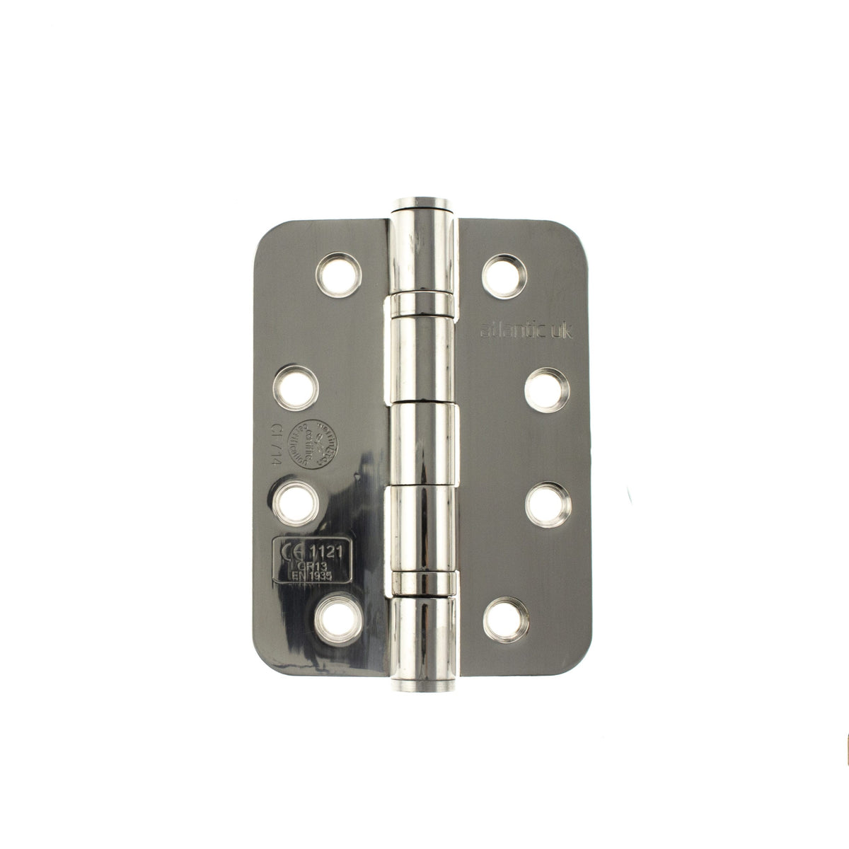 Atlantic Radius Corner Ball Bearing Hinges - Polished Stainless Steel - 4" x 3" x 3mm