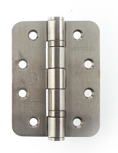Atlantic Radius Corner Ball Bearing Hinges - Satin Stainless Steel - 4" x 3" x 3mm