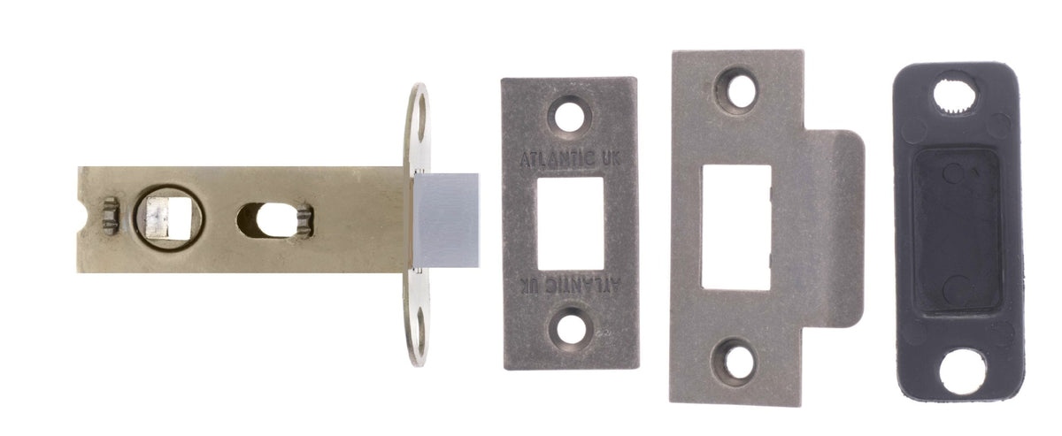 Atlantic Bolt Through Tubular Latch - Distressed Silver - 2.5"
