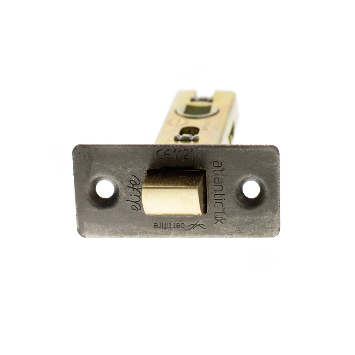 Atlantic Fire-Rated CE Marked Bolt Through Tubular Latch - Distressed Silver - 3"