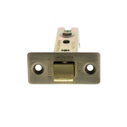 Atlantic Fire-Rated CE Marked Bolt Through Tubular Latch - Matt Antique Brass - 3"