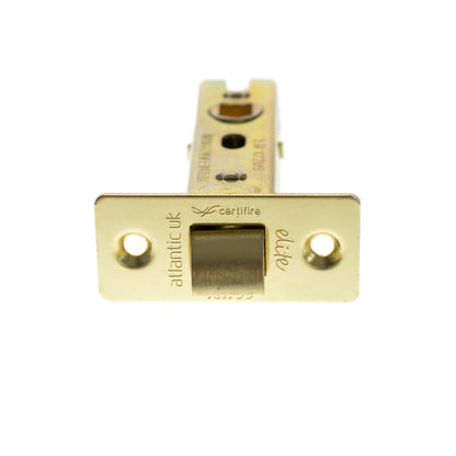 Atlantic Fire-Rated CE Marked Bolt Through Tubular Latch - Polished Brass - 3"