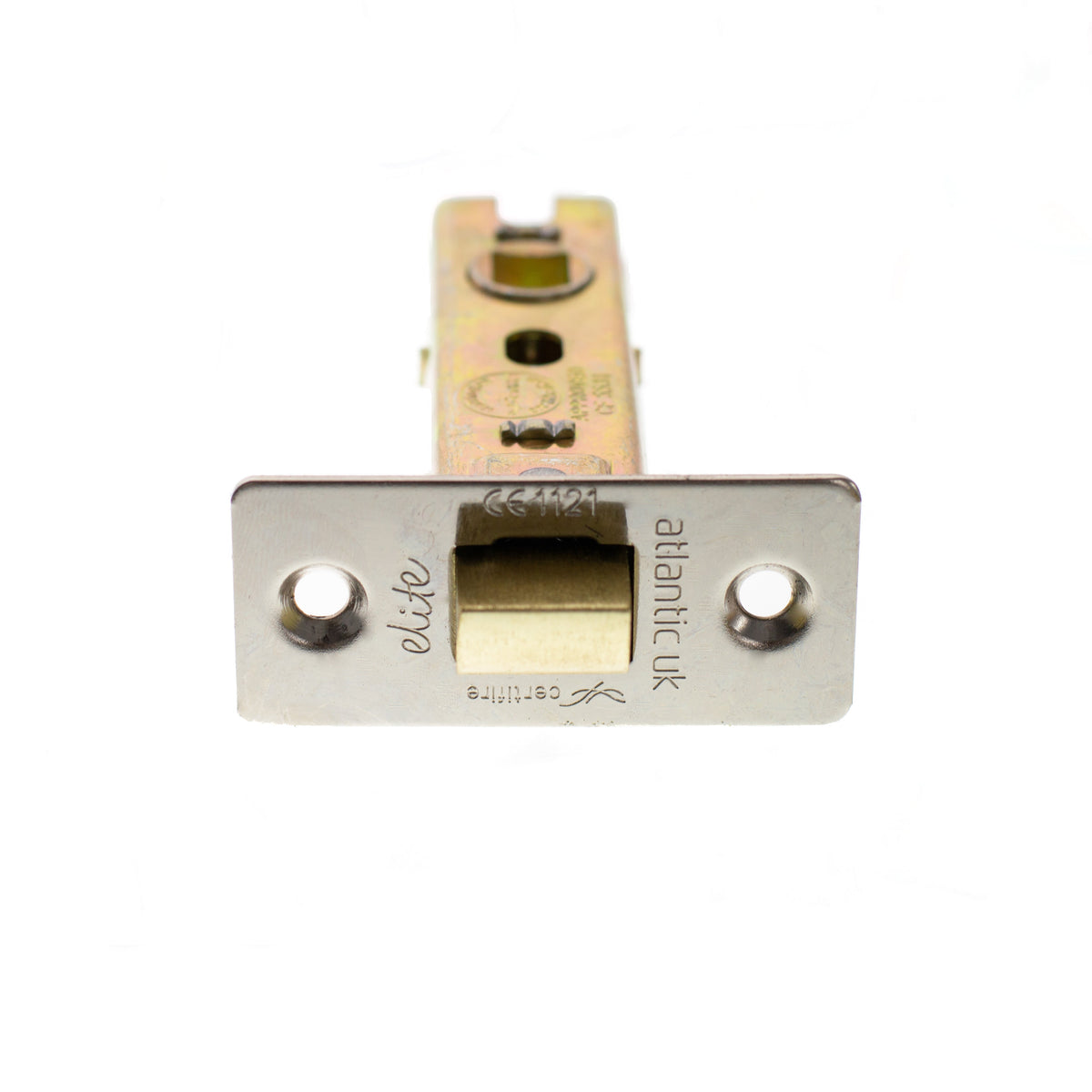 Atlantic Fire-Rated CE Marked Bolt Through Tubular Latch - Polished Nickel - 3"