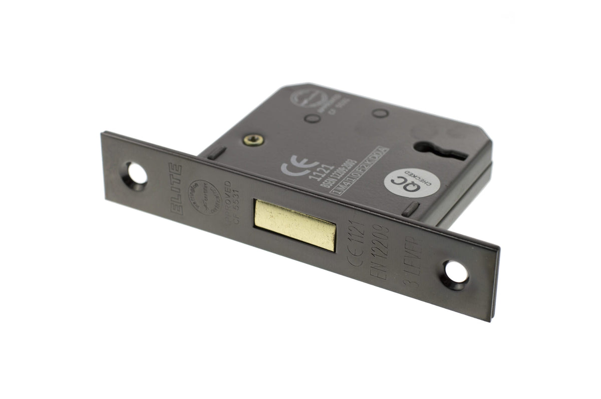 Atlantic 3 Lever Key Deadlock [CE] - Black Nickel - 2.5"
