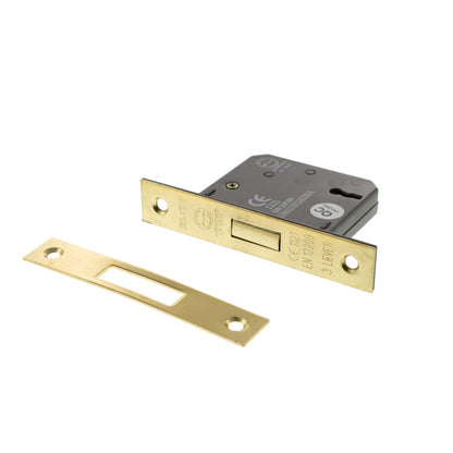 Atlantic 3 Lever Key Deadlock [CE] Keyed Alike 2.5" - Polished Brass