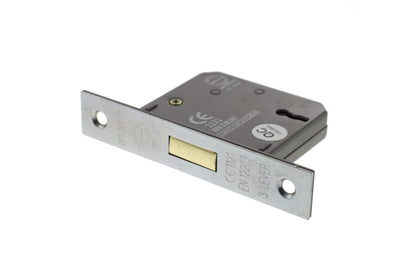 Atlantic 3 Lever Key Deadlock [CE] - Satin Chrome - 2.5"
