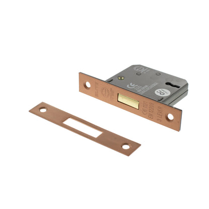 Atlantic 3 Lever Key Deadlock [CE] Keyed Alike 2.5" - Urban Satin Copper
