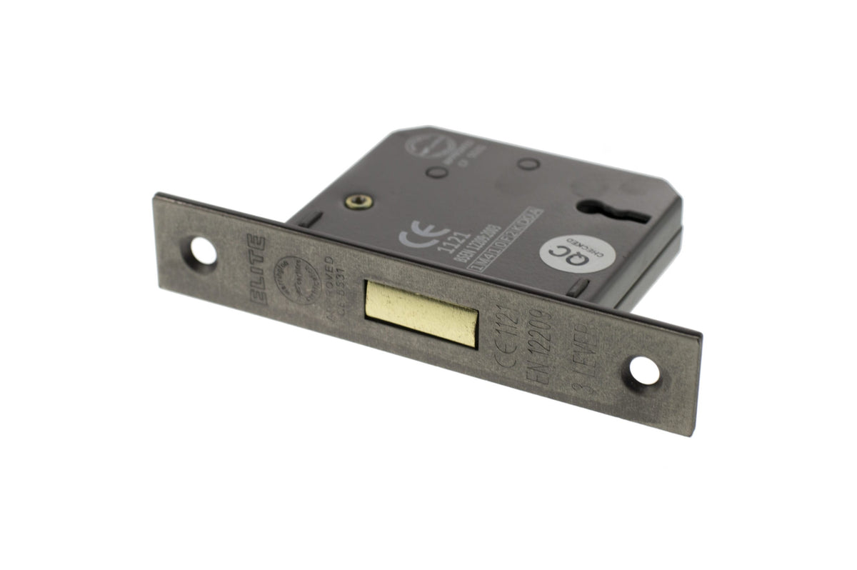 Atlantic 3 Lever Key Deadlock [CE] - Distressed Silver - 3"