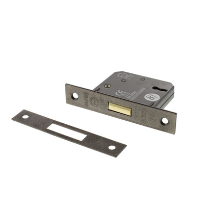 Atlantic 3 Lever Key Deadlock [CE] Keyed Alike 3" - Distressed Silver