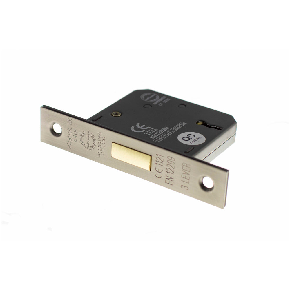 Atlantic 3 Lever Key Deadlock [CE] Keyed Alike 3" - Matt Gun Metal