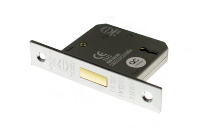 Atlantic 3 Lever Key Deadlock [CE] - Polished Chrome - 3"