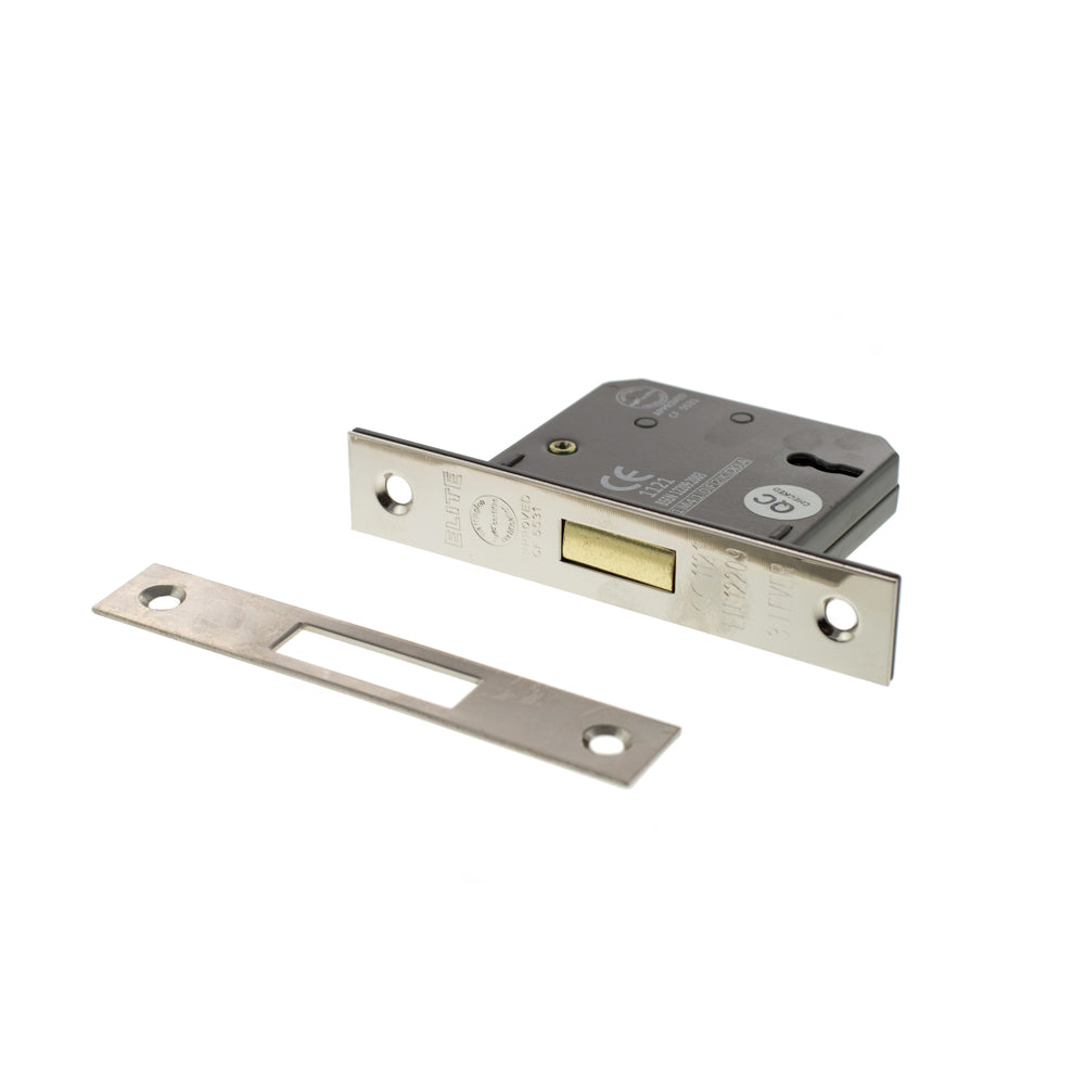 Atlantic 3 Lever Key Deadlock [CE] Keyed Alike 3" - Polished Nickel