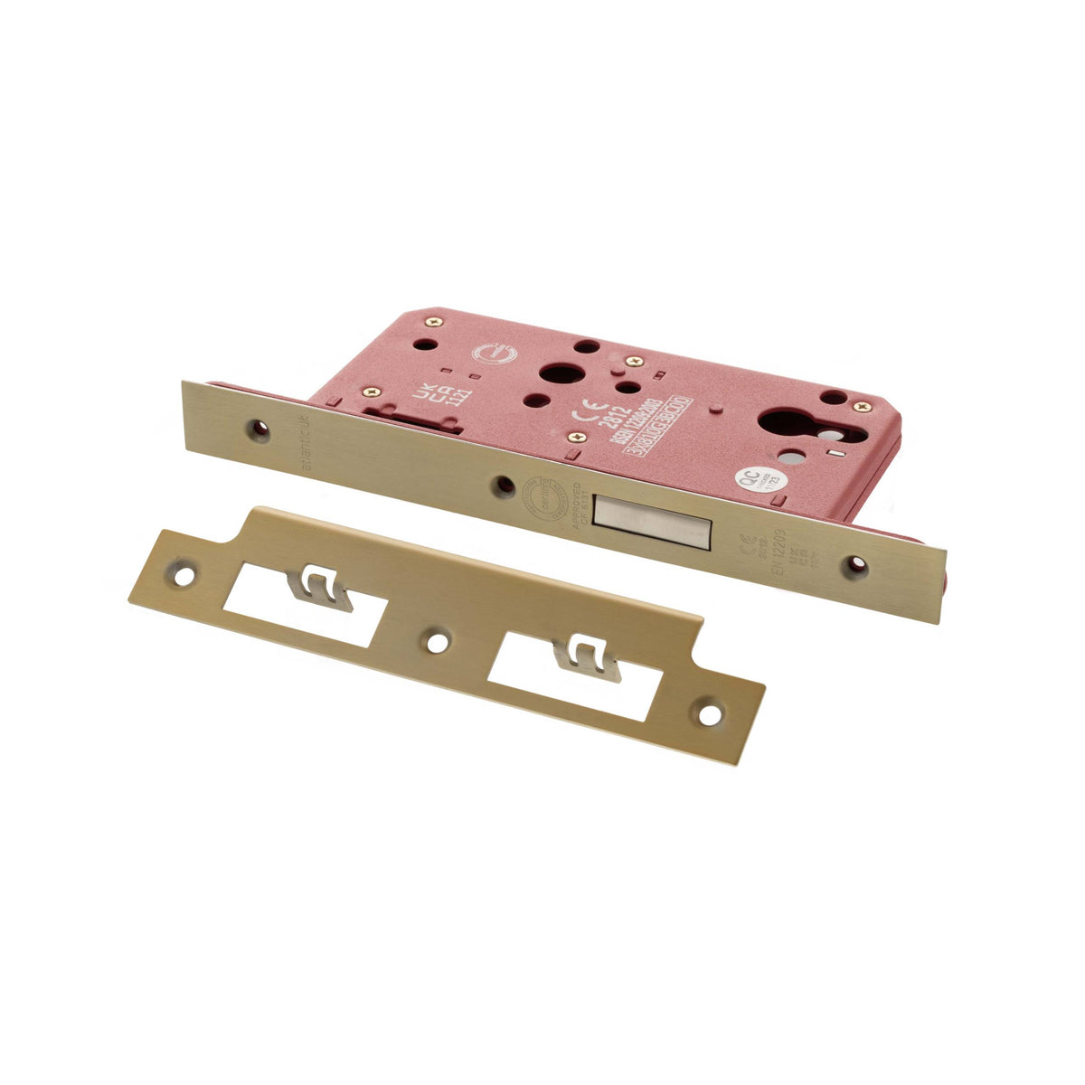 Atlantic DIN Euro Profile Deadlock Double Throw 60mm backset - Satin Brass - Default