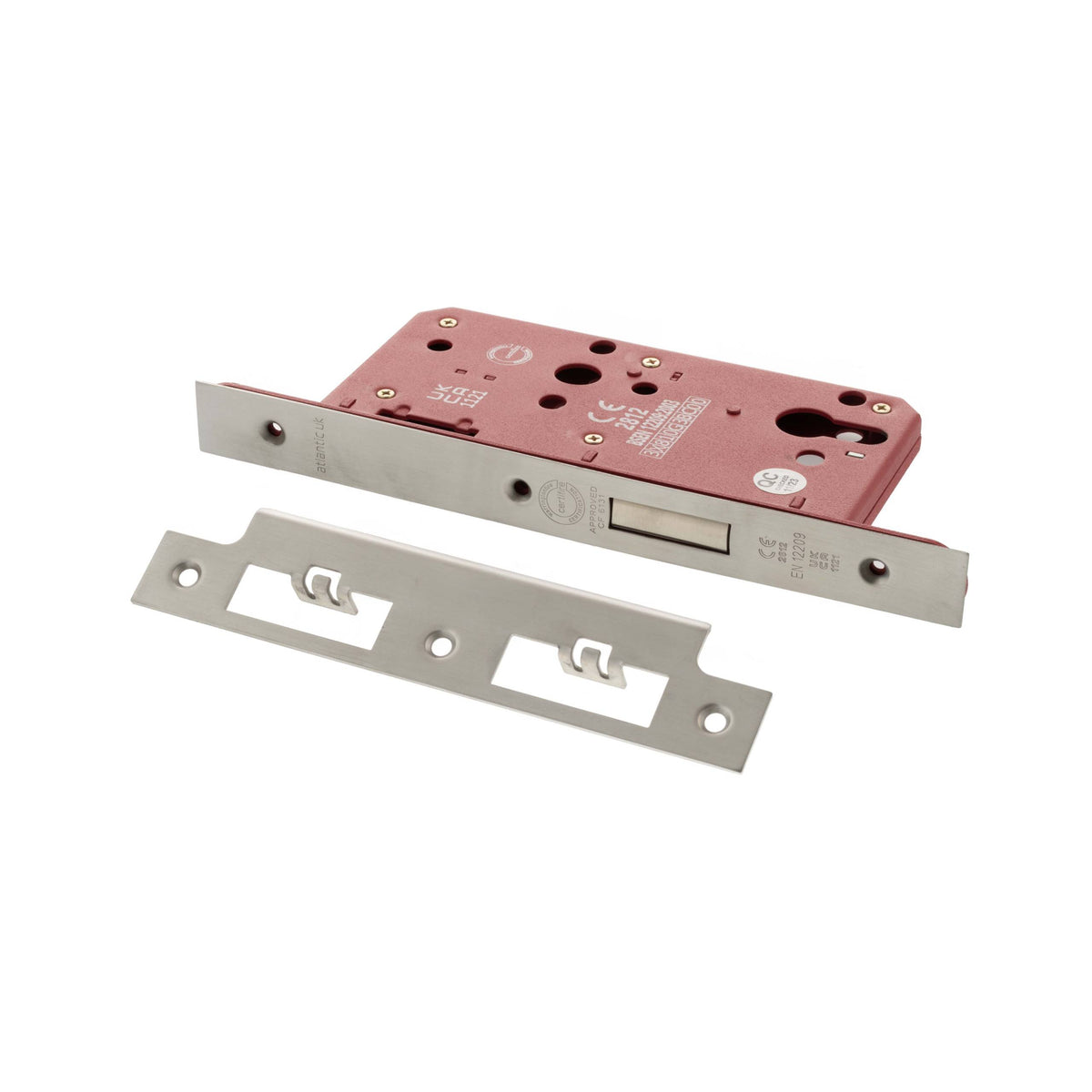Atlantic DIN Euro Profile Deadlock Double Throw 60mm backset - Satin Chrome - Default
