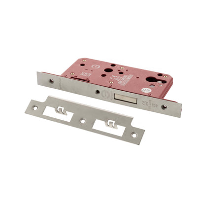 Atlantic DIN Euro Profile Deadlock Double Throw 60mm backset - Satin Chrome - Default